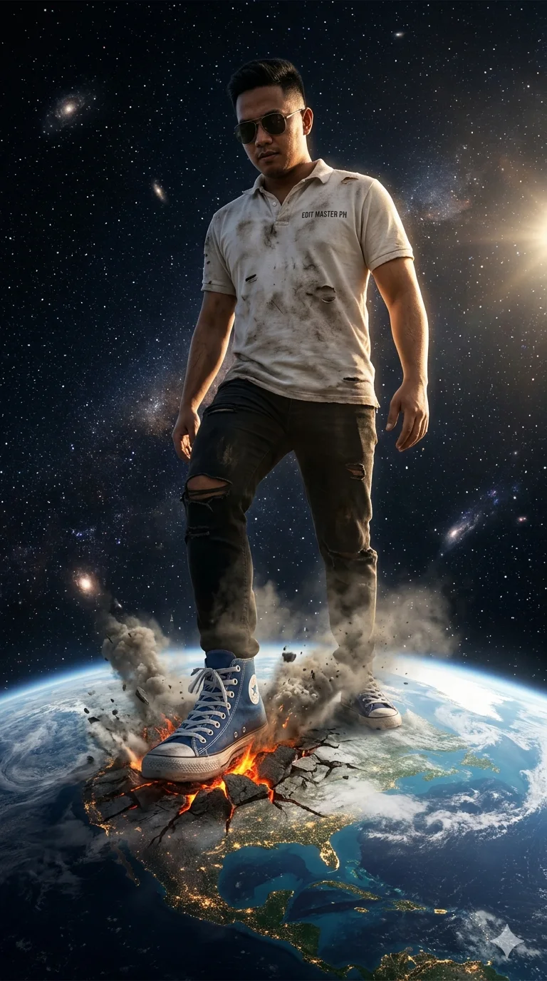 Titan Above Earth — The Planet Crusher