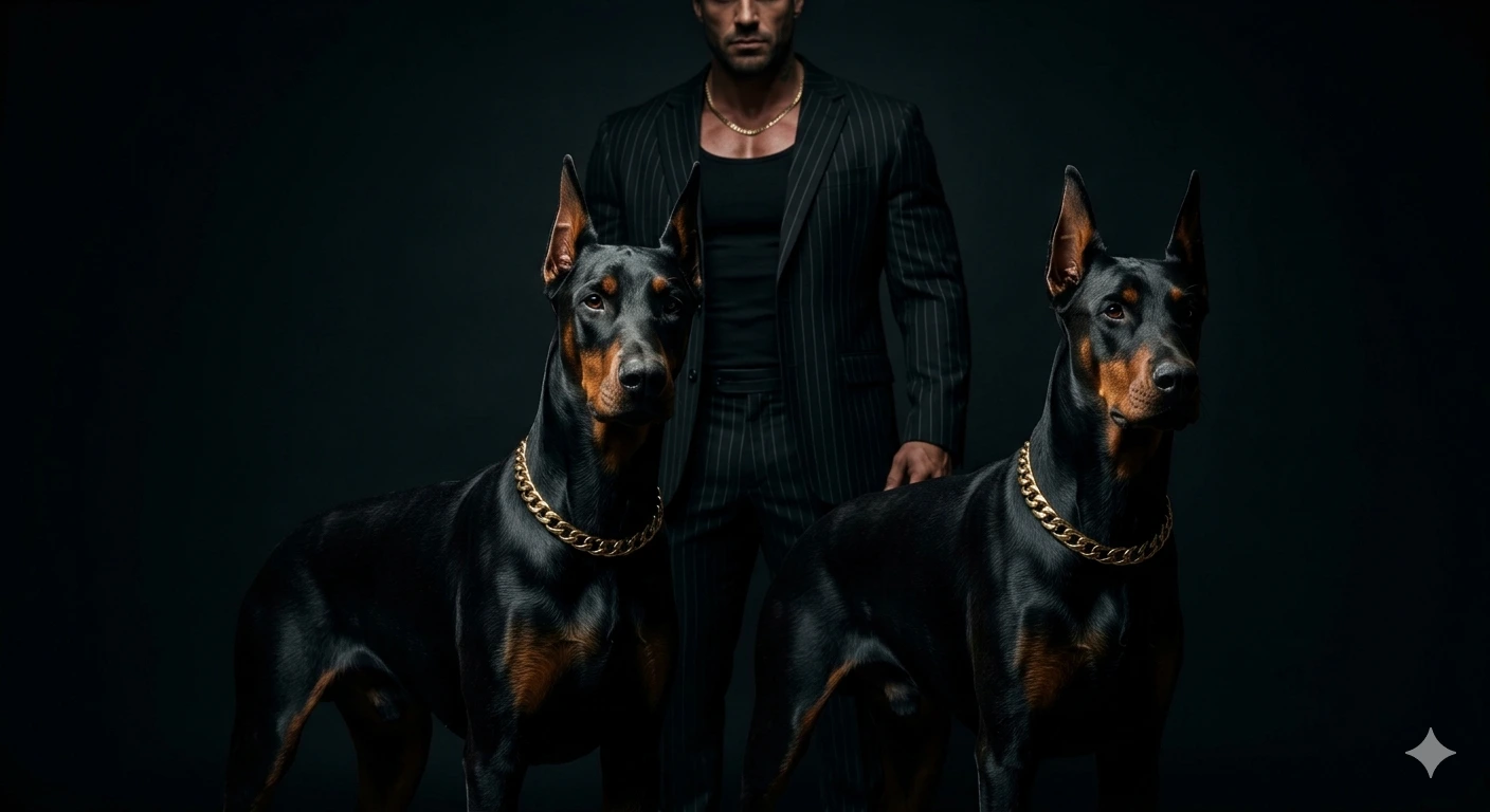 Shadow Monarchs: Luxury Dark Fantasy Doberman Cinematic Portrait