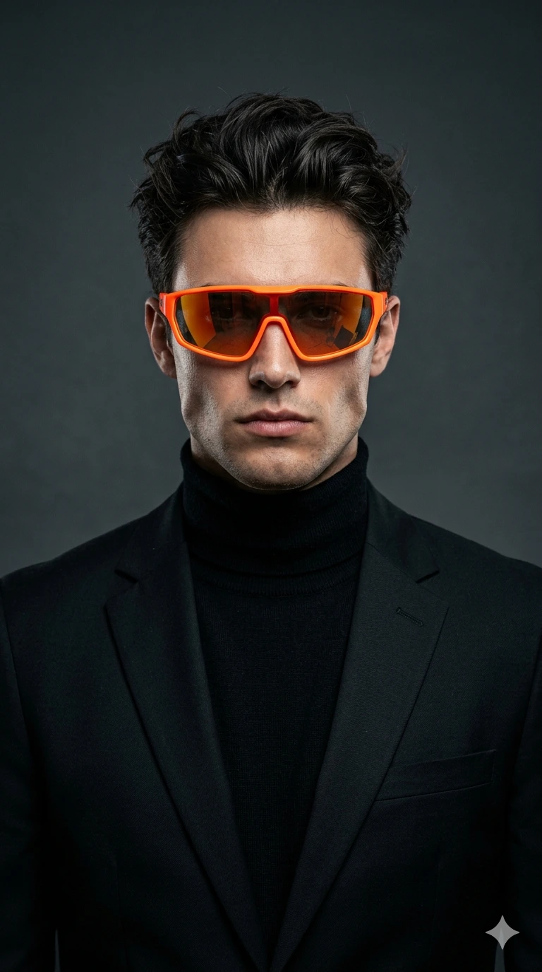 Neon Authority — Futuristic Noir Portrait