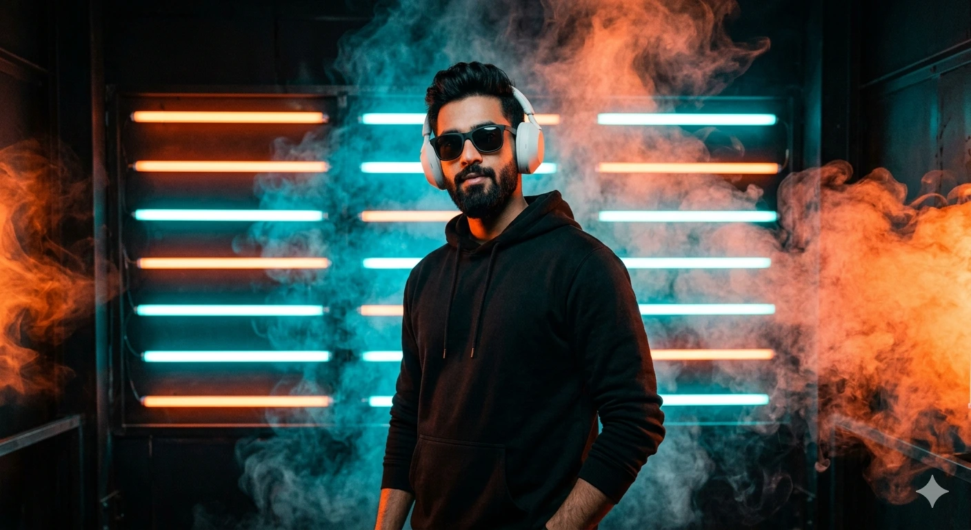 Neon Drift — Volumetric Smoke Portrait