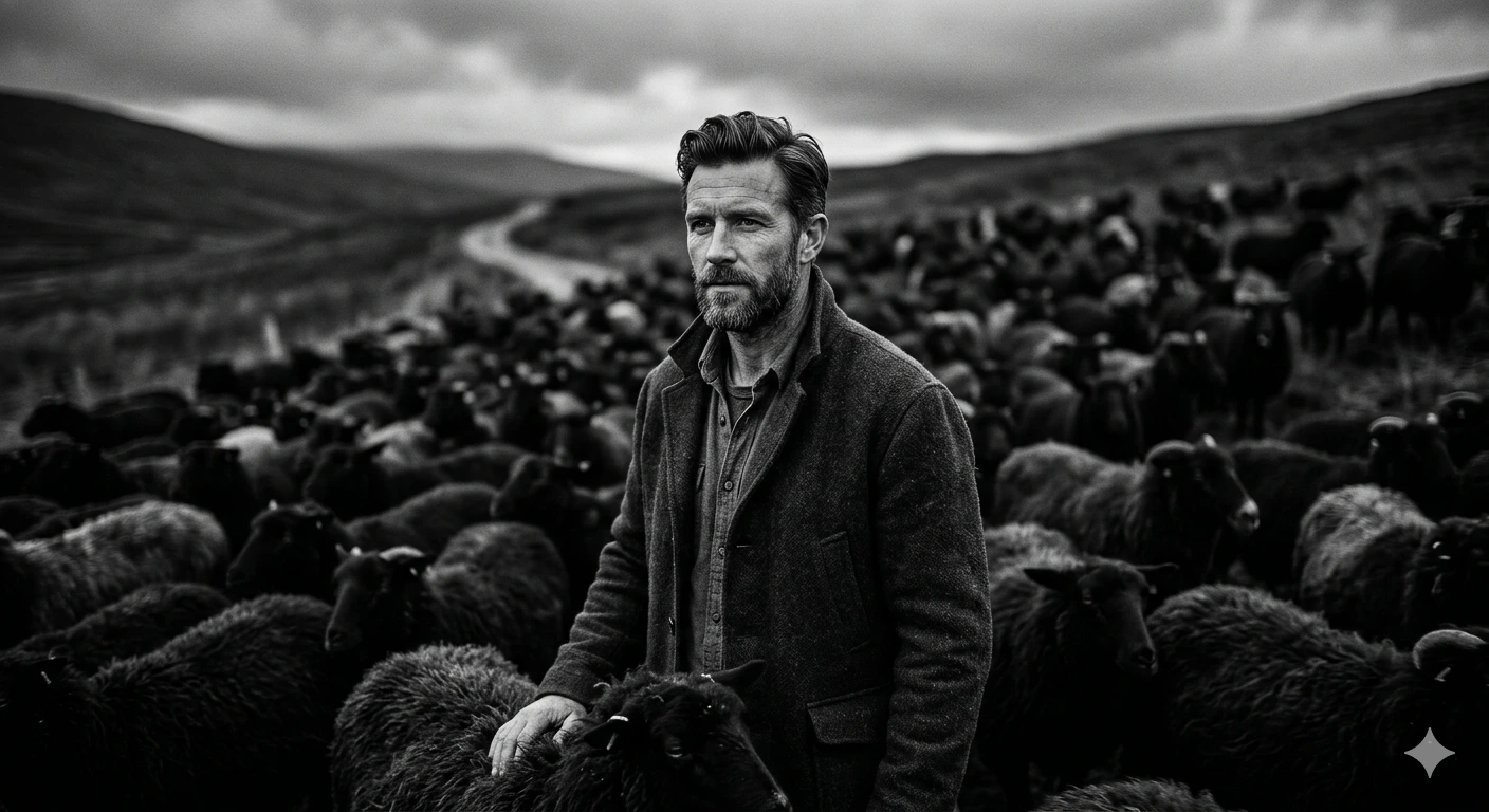 Shepherd of Shadows — Monochrome Depth Portrait