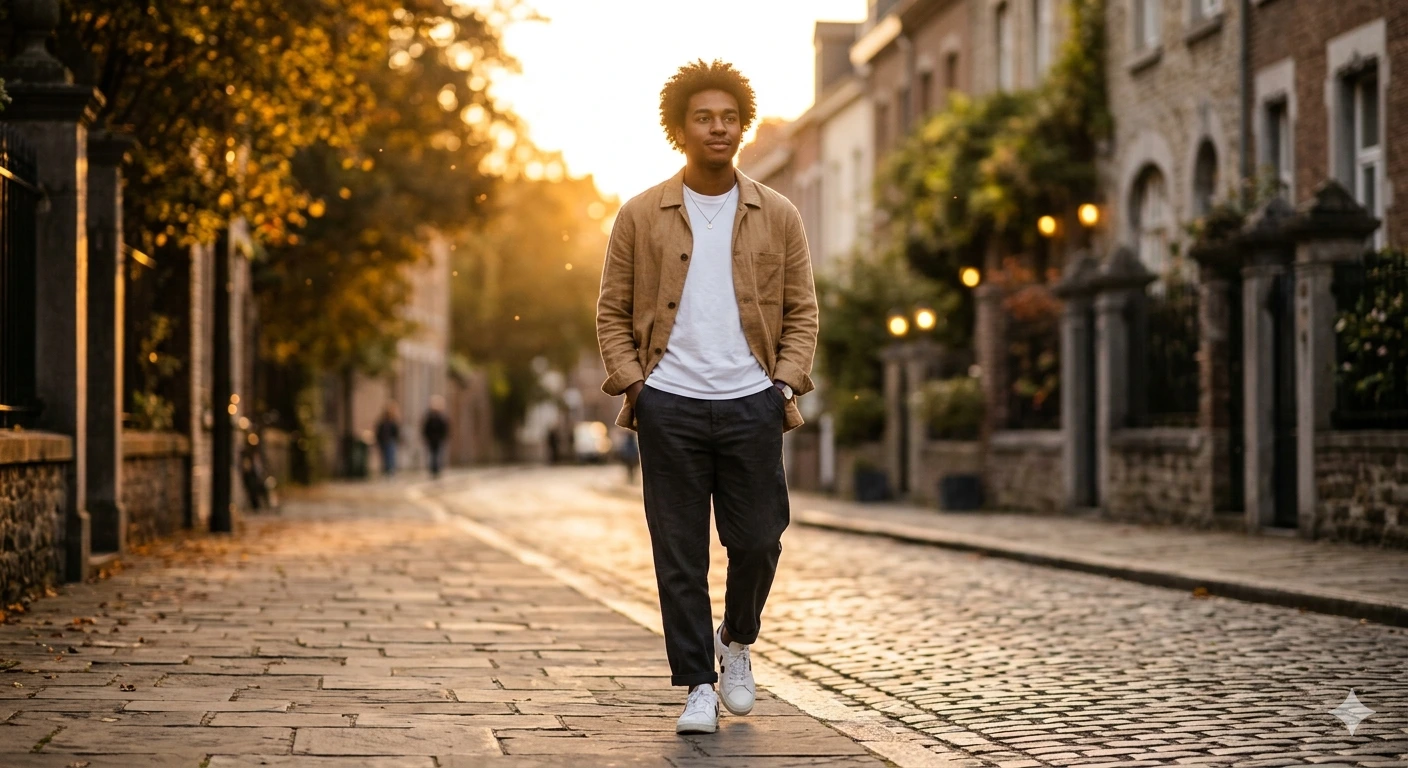 Golden Hour Drift — Cinematic Street Portrait