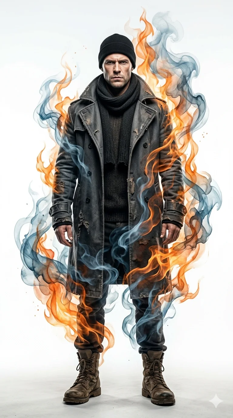 Elemental Vortex — The Smoke & Flame Silhouette