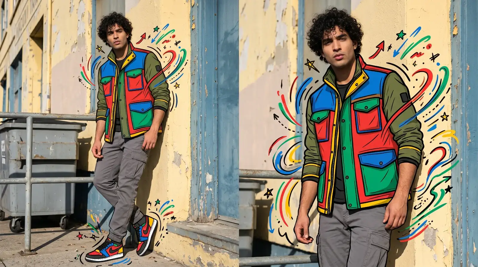 Color Pop Drift — Semi-Illustrated Streetwear Edit
