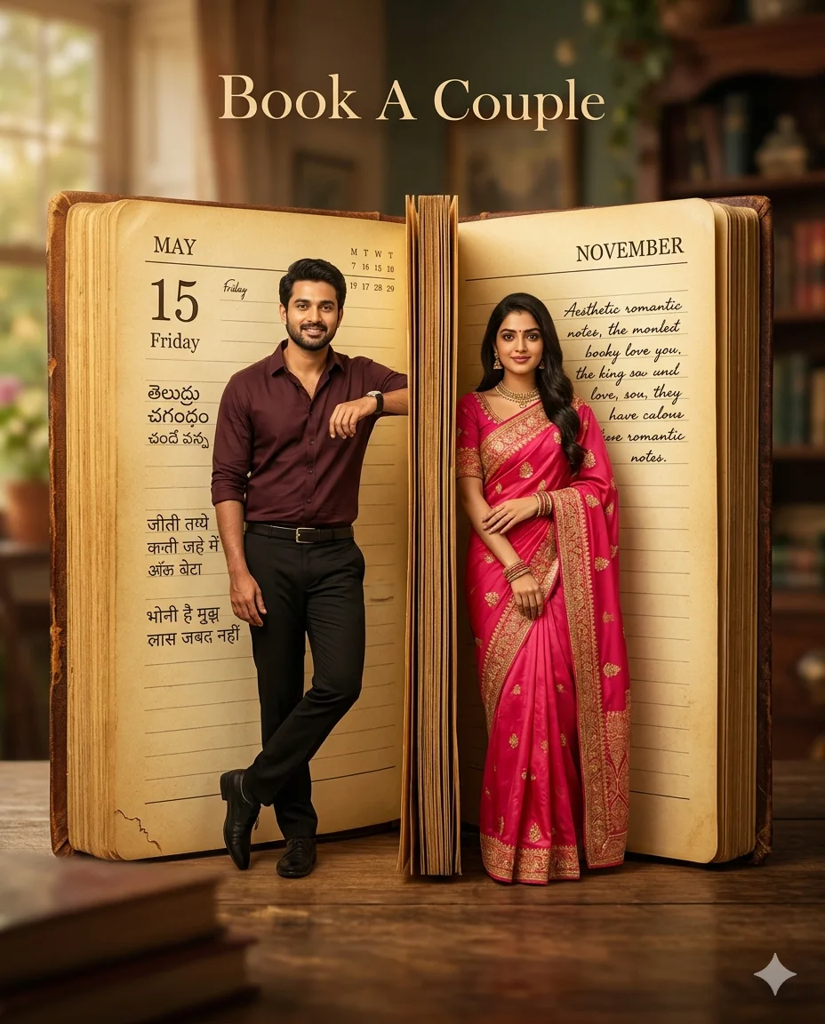 Book of Moments – Cinematic Vintage Diary Couple Concept Poster