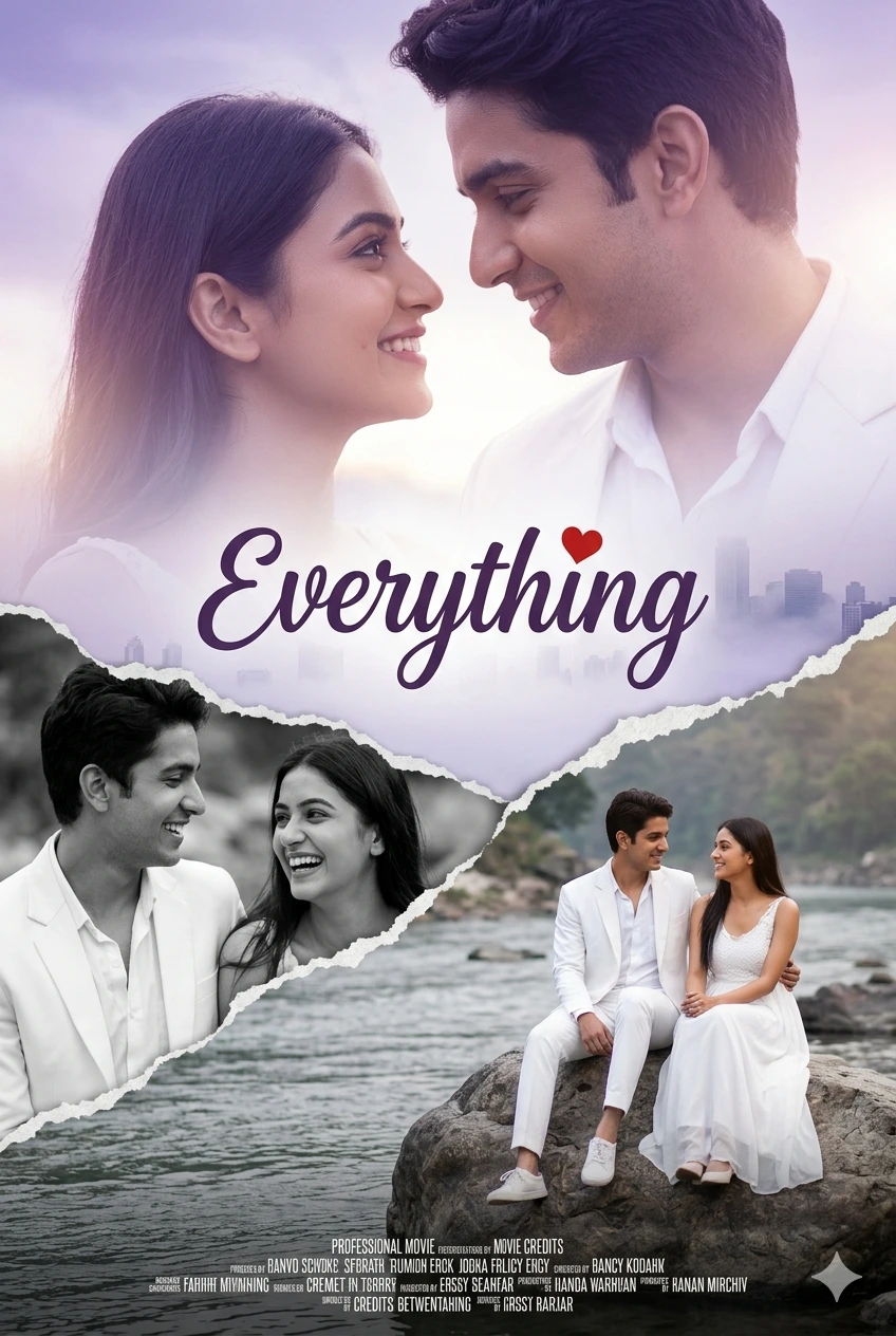 Everything – Cinematic Romantic Movie Poster Collage with Dual Timeline Scenes