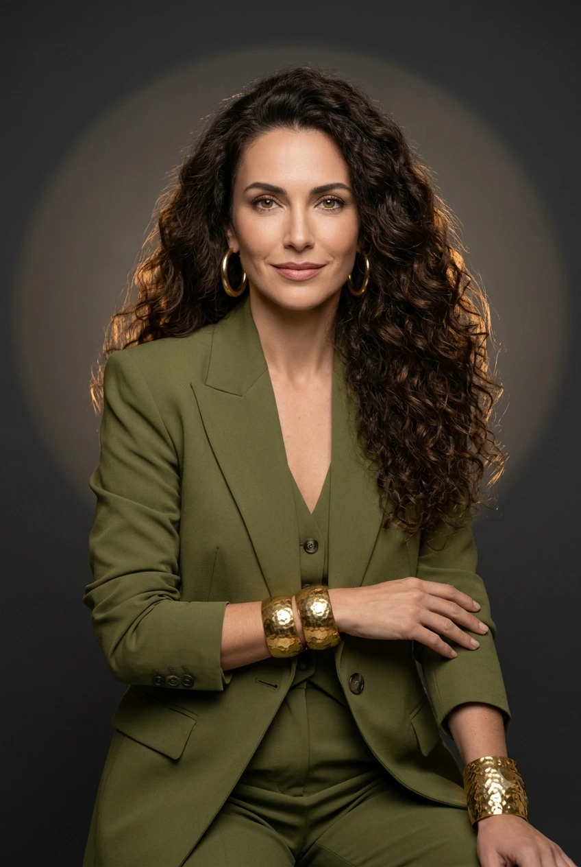 Emerald Power – High-End Fashion Studio Portrait with Dramatic Rim Lighting