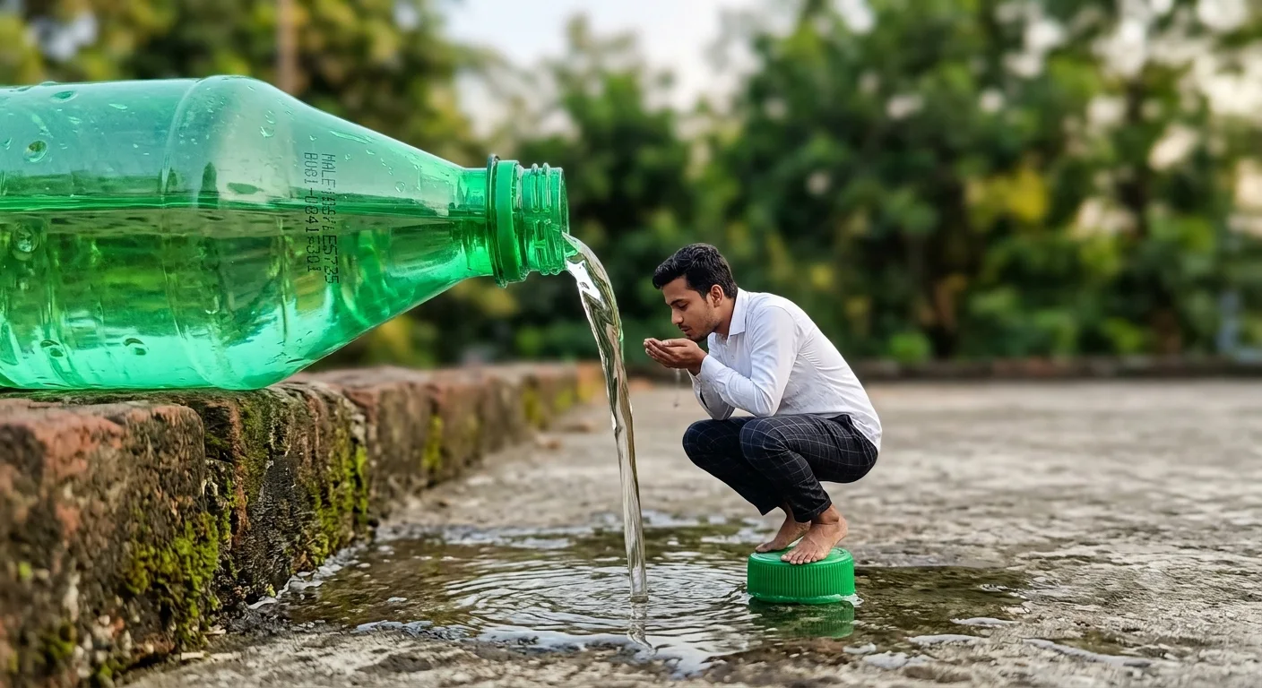 Miniature Cascade – Forced Perspective Giant Bottle Waterfall Scene