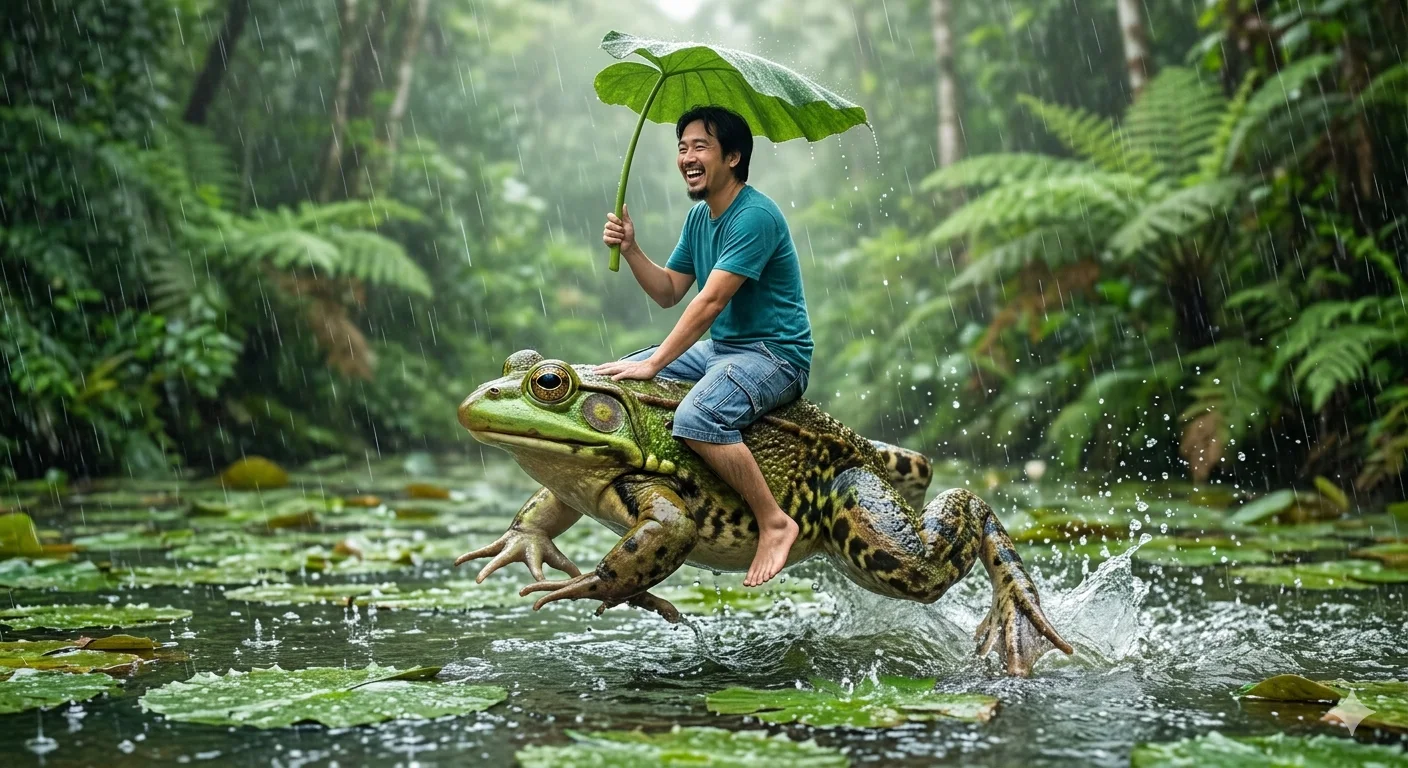 Rain Kingdom Rider — The Giant Bullfrog Adventure