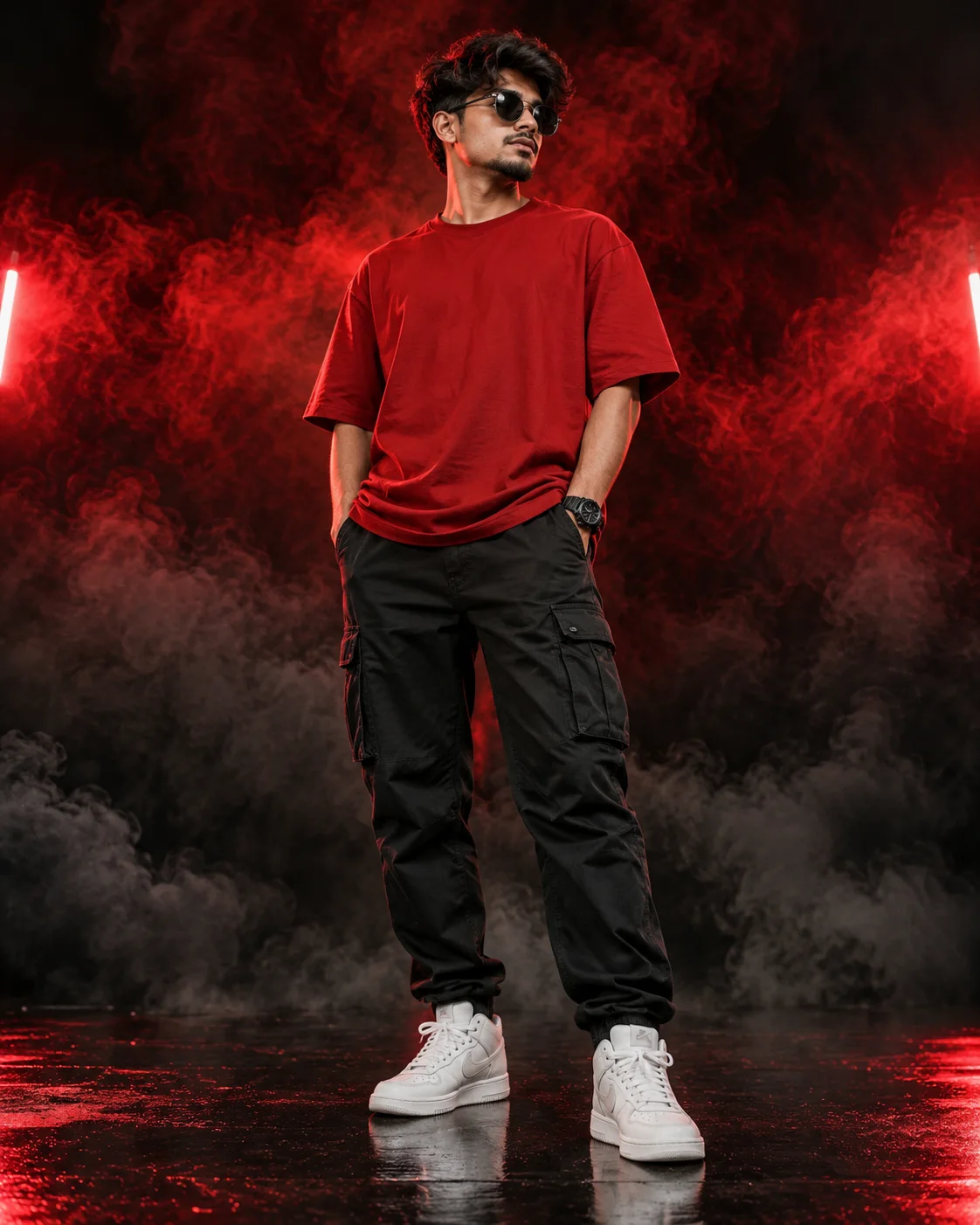 Red Smoke Streetwear Portrait