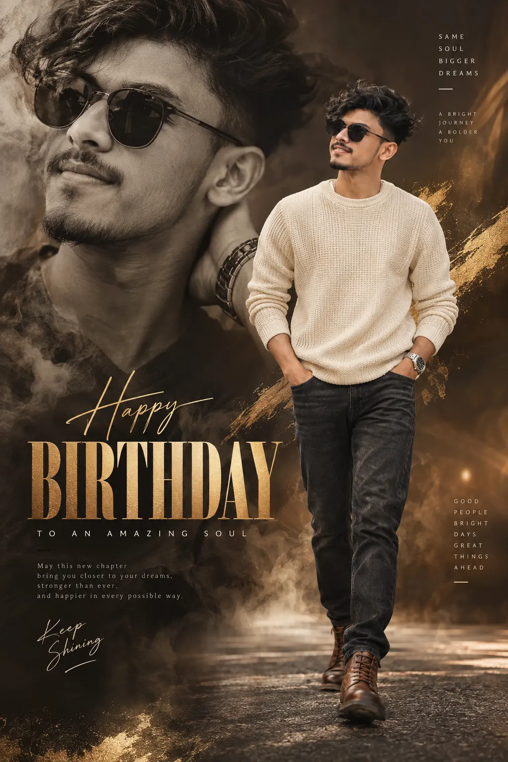 Cinematic Golden Birthday Portrait