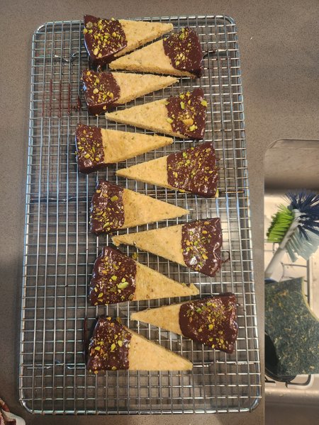 salted chocolate pistachio shortbread