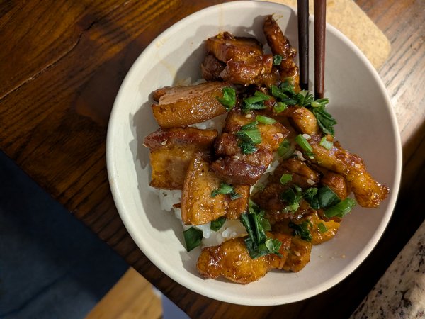 spicy Korean pork don