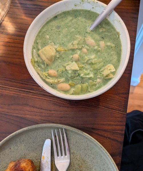 spinach artichoke white bean soup
