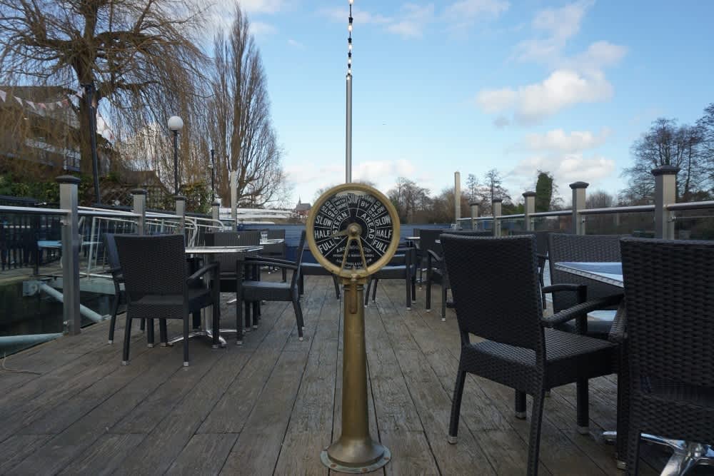 The floating beer garden in Chester