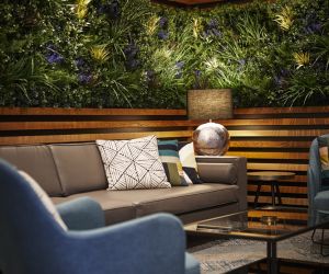Reception Lounge with living wall. IconInc @ Roomzzz York. Student Accommodation in York
