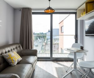 Grande Student Apartment in Leeds with Sofa and Balcony. IconInc, The Glassworks.