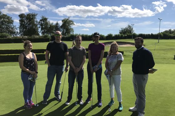 golf players on the green at Leeds Golf Centre 