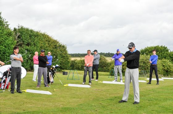 David Leadbetter teaching at the Leadbetter Academy at Leeds Golf Centre