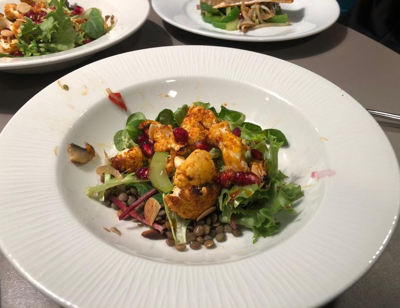 A healthy salad starter created by IconInc students with help from Chris Hale.