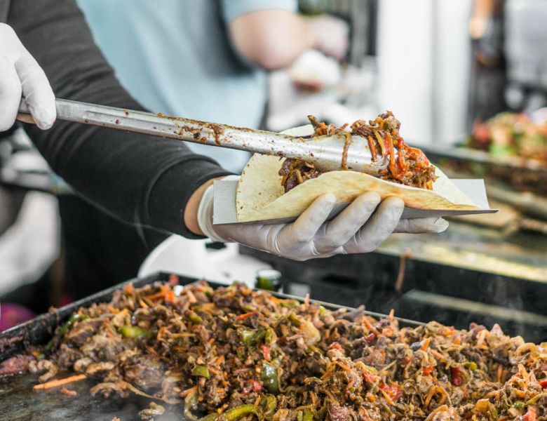 Street food being served at a festival