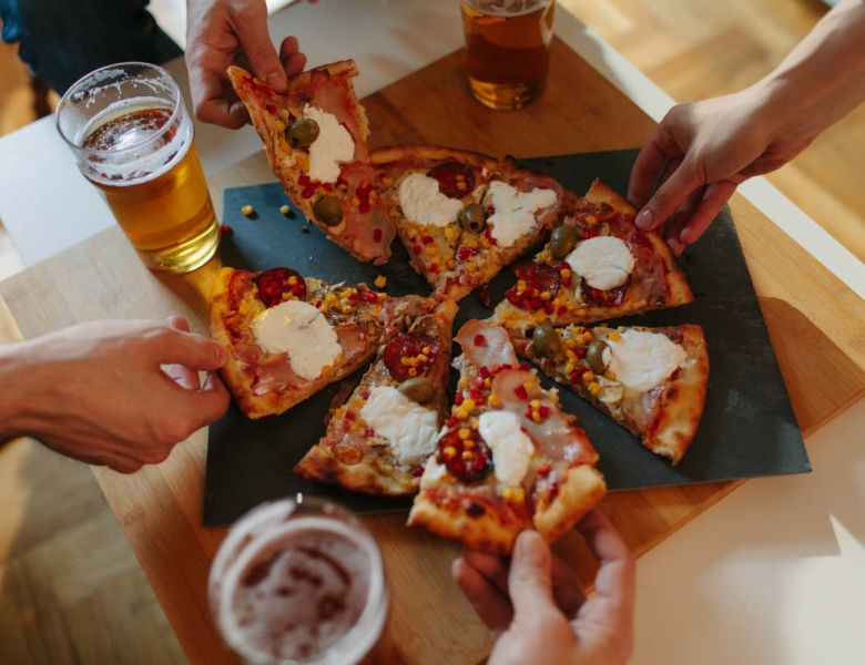 Pizza at a world cup party