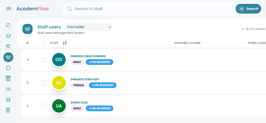 Staff information system