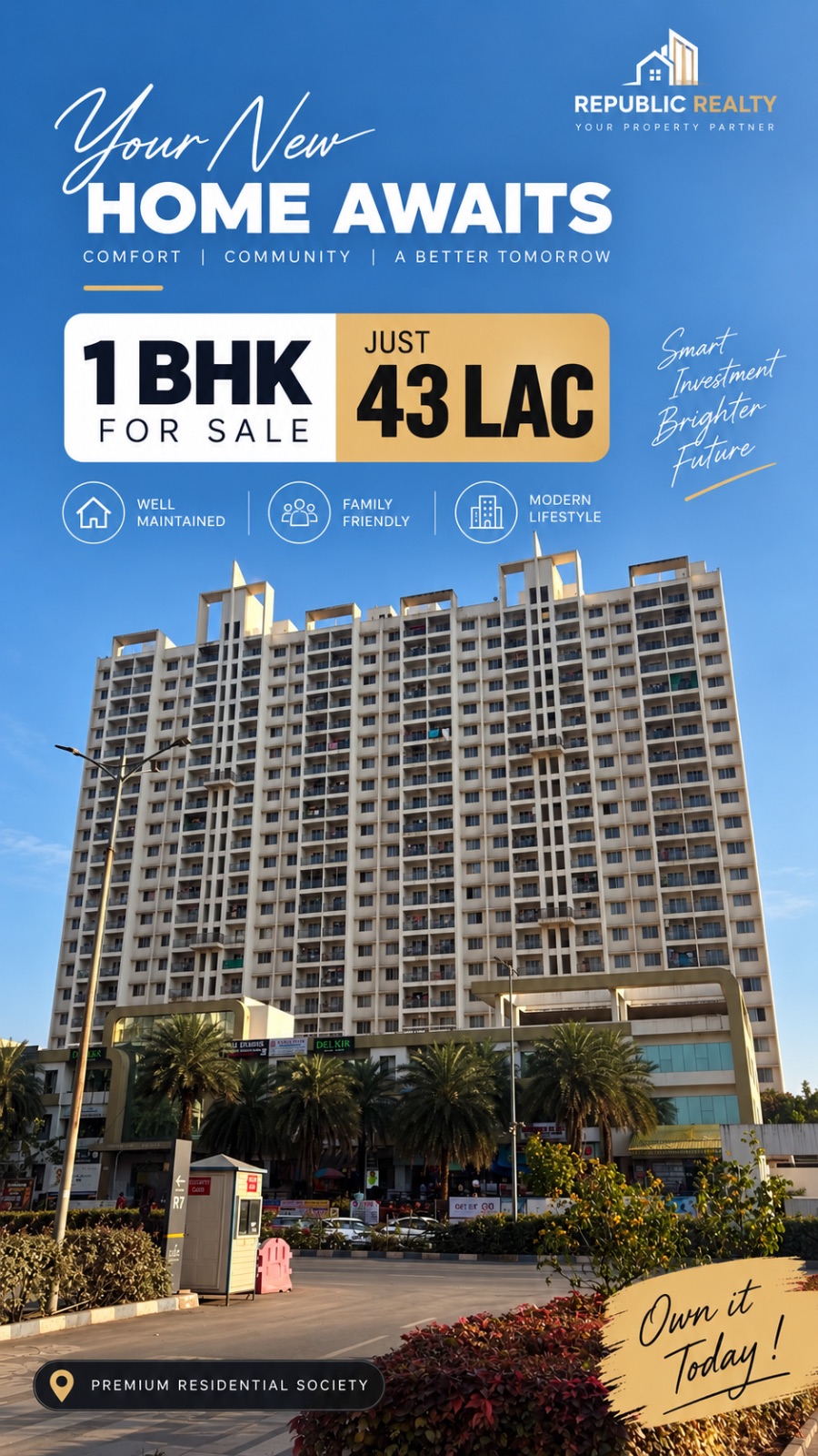 1 BHK flat for rent in Marunji, Pune — ₹18,000/mo · RoomPin