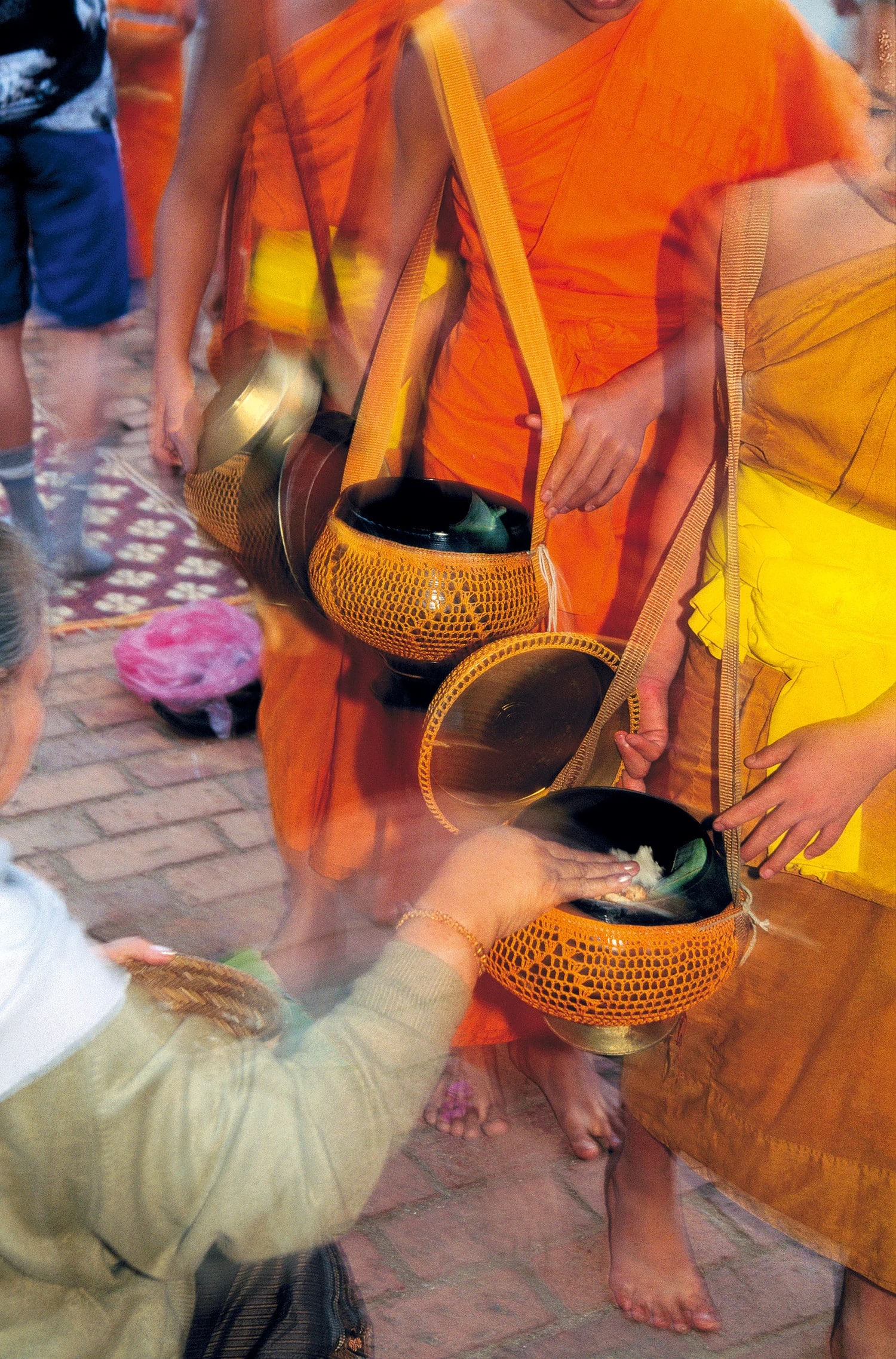 Buddhist monks peforming ritual