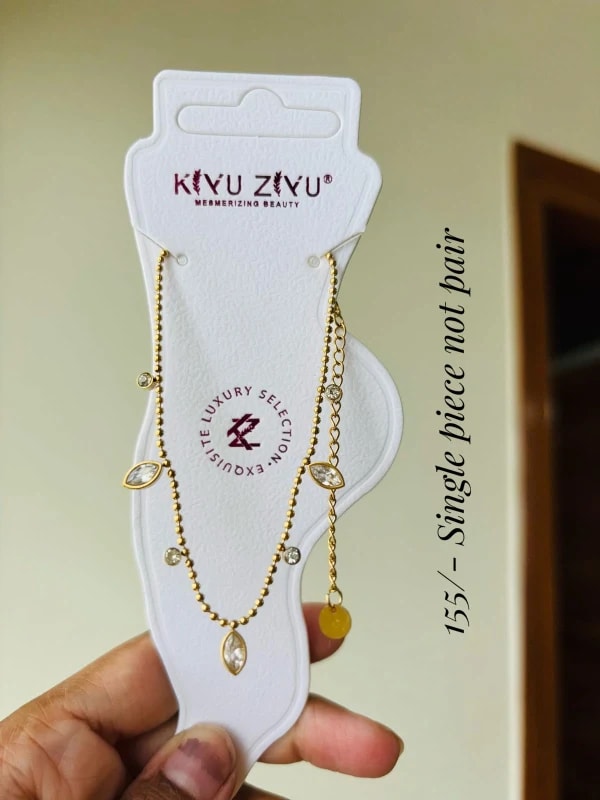 Anti-Tarnish gold plated anklet for women 1 pcs thumbnail 2