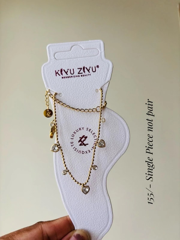 Premium Anti tarnish heart Anklet thumbnail 2