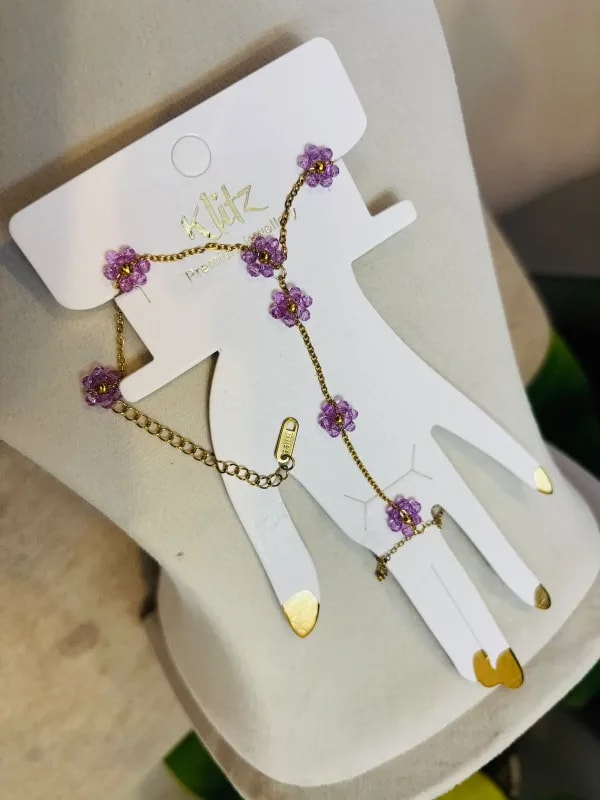 Mini Floral Charm Chain Bracelet thumbnail 2