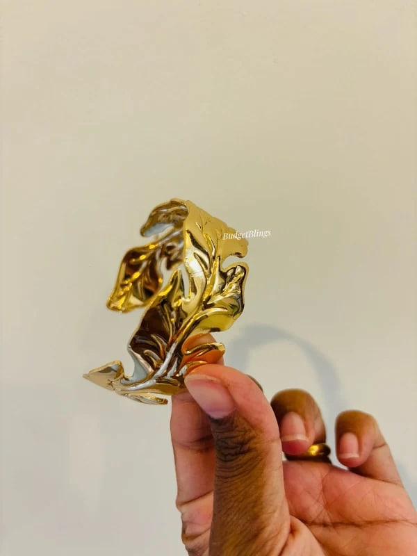Gold Broad Open Cuff Bracelet thumbnail 4