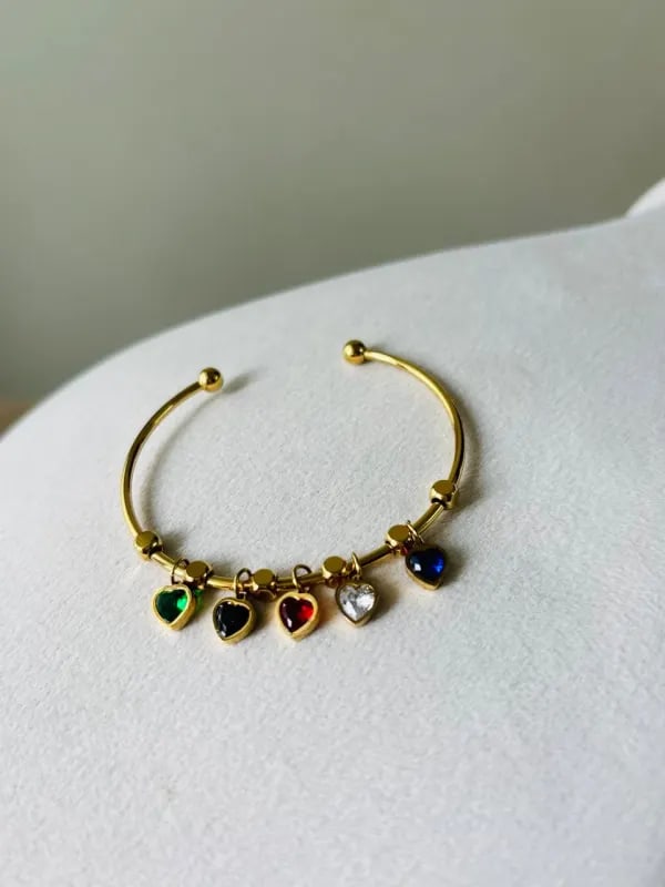 Kiyu Ziyu Golden Heart Charm Bangle thumbnail 2
