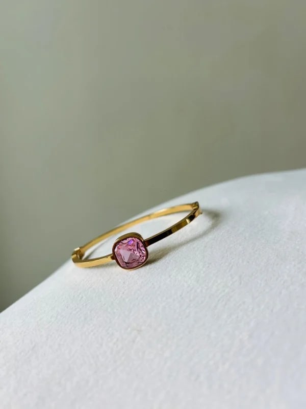 Trending Baby Crystal Gold Cuff Bracelet - Kiyu Ziyu thumbnail 3