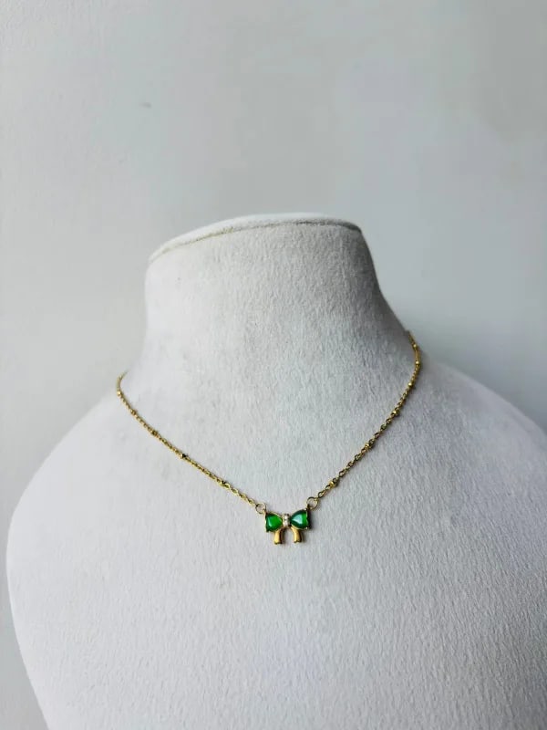 Green Bow Necklace thumbnail 2