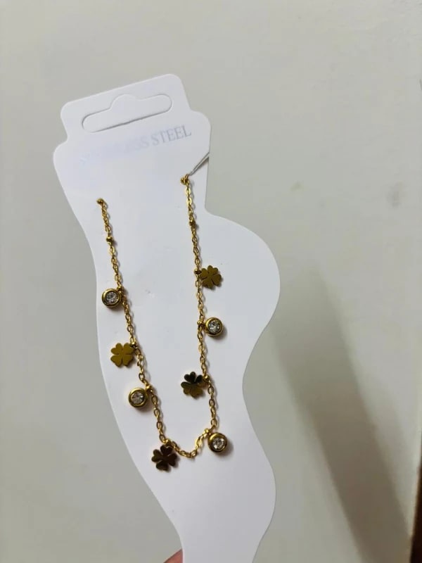 Lucky Clover Anklet 🍀 Charm Anklet / Bracelet - Single Piece thumbnail 2