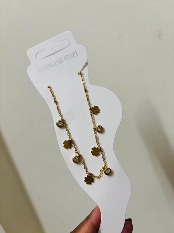 Lucky Clover Anklet 🍀 Charm Anklet / Bracelet - Single Piece thumbnail 3