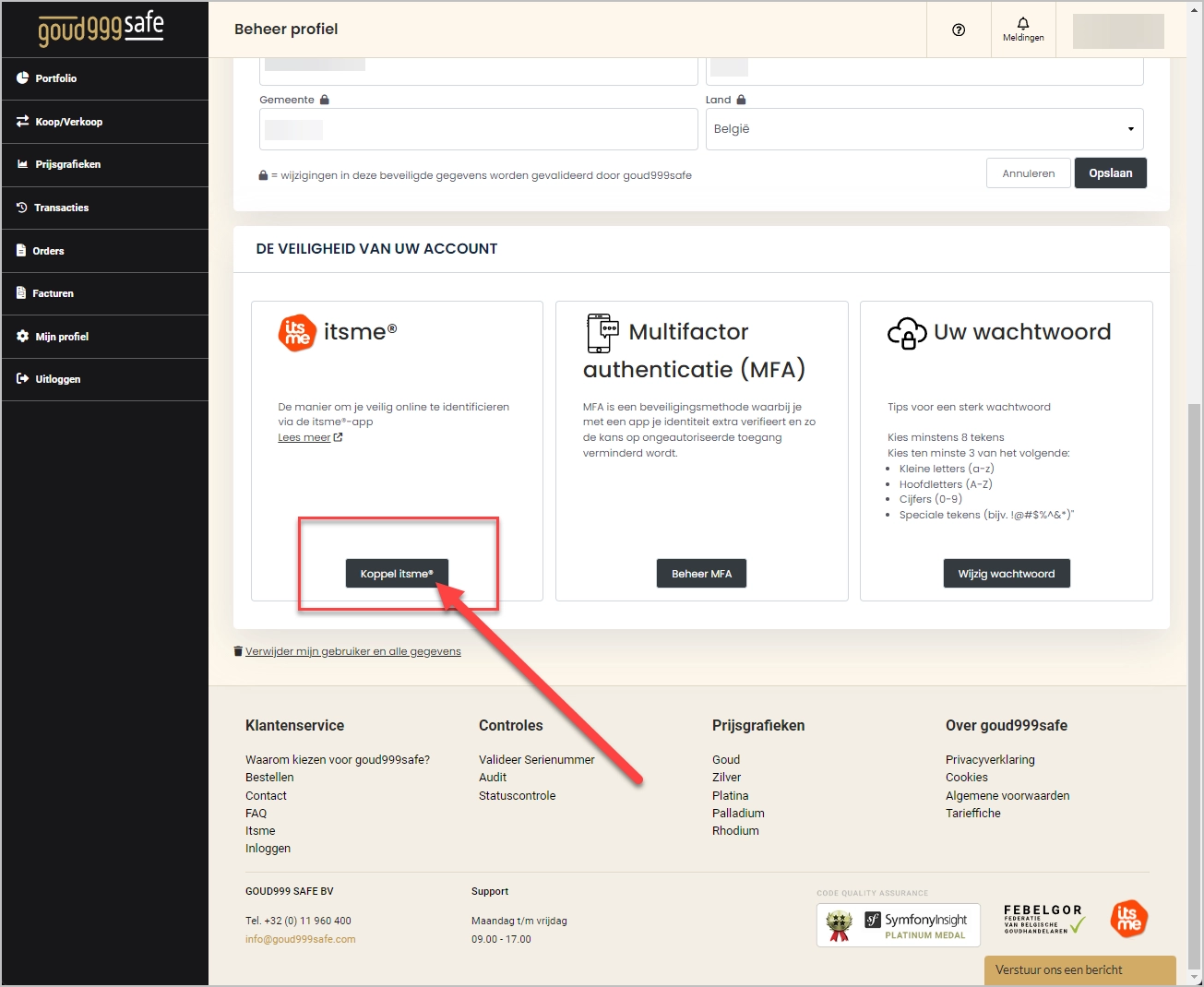 Beveiligingsinstellingen