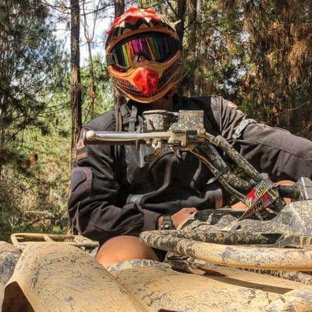 happy people ciclying a big round bike