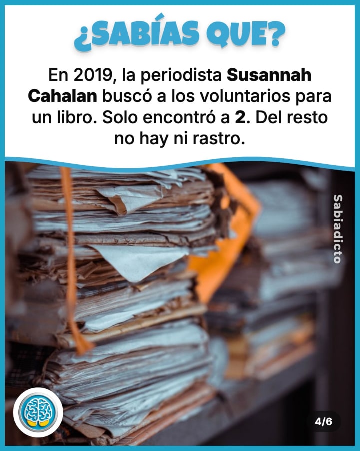 En 2019, la periodista Susannah Cahalan buscó a los voluntarios para un libro. Solo encontró a 2. Del resto no hay ni rastro.