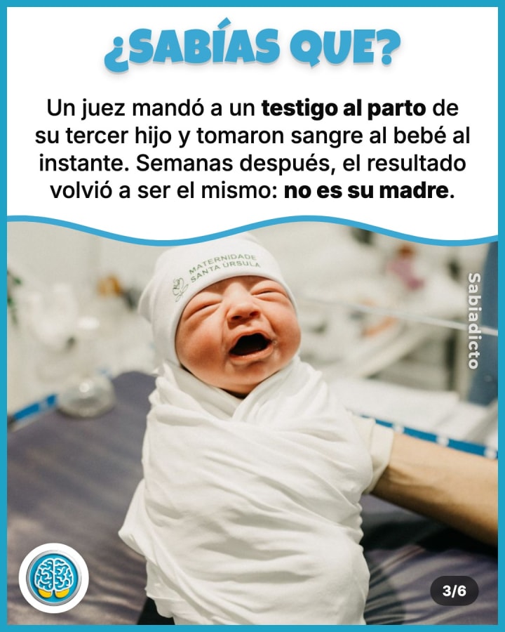 Un juez mandó a un testigo al parto de su tercer hijo y tomaron sangre al bebé al instante. Semanas después, el resultado volvió a ser el mismo: no es su madre.