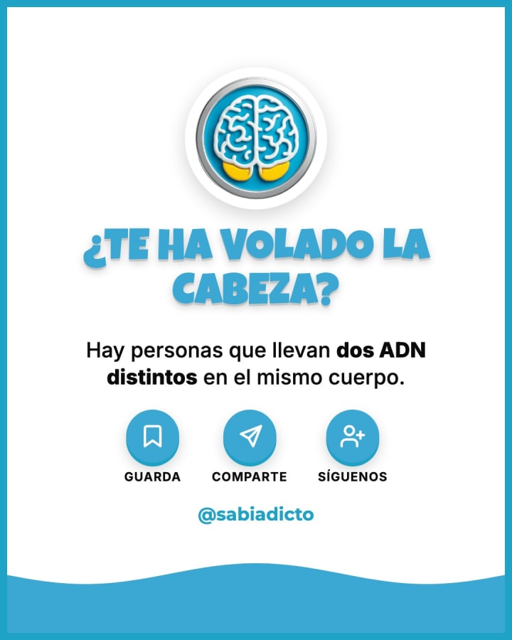 Hay personas que llevan dos ADN distintos en el mismo cuerpo.