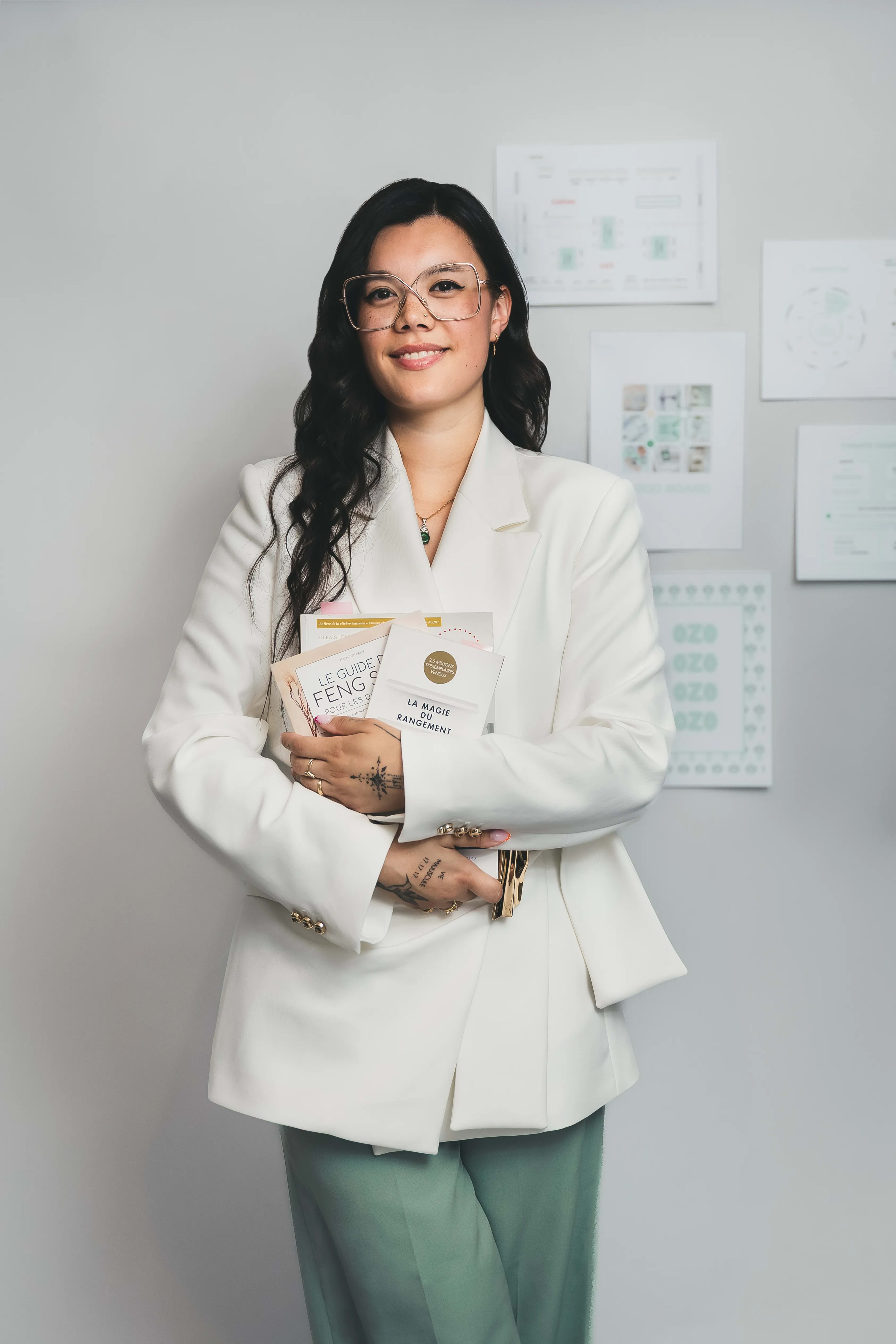 Portrait corporate tenue blanche et verte
