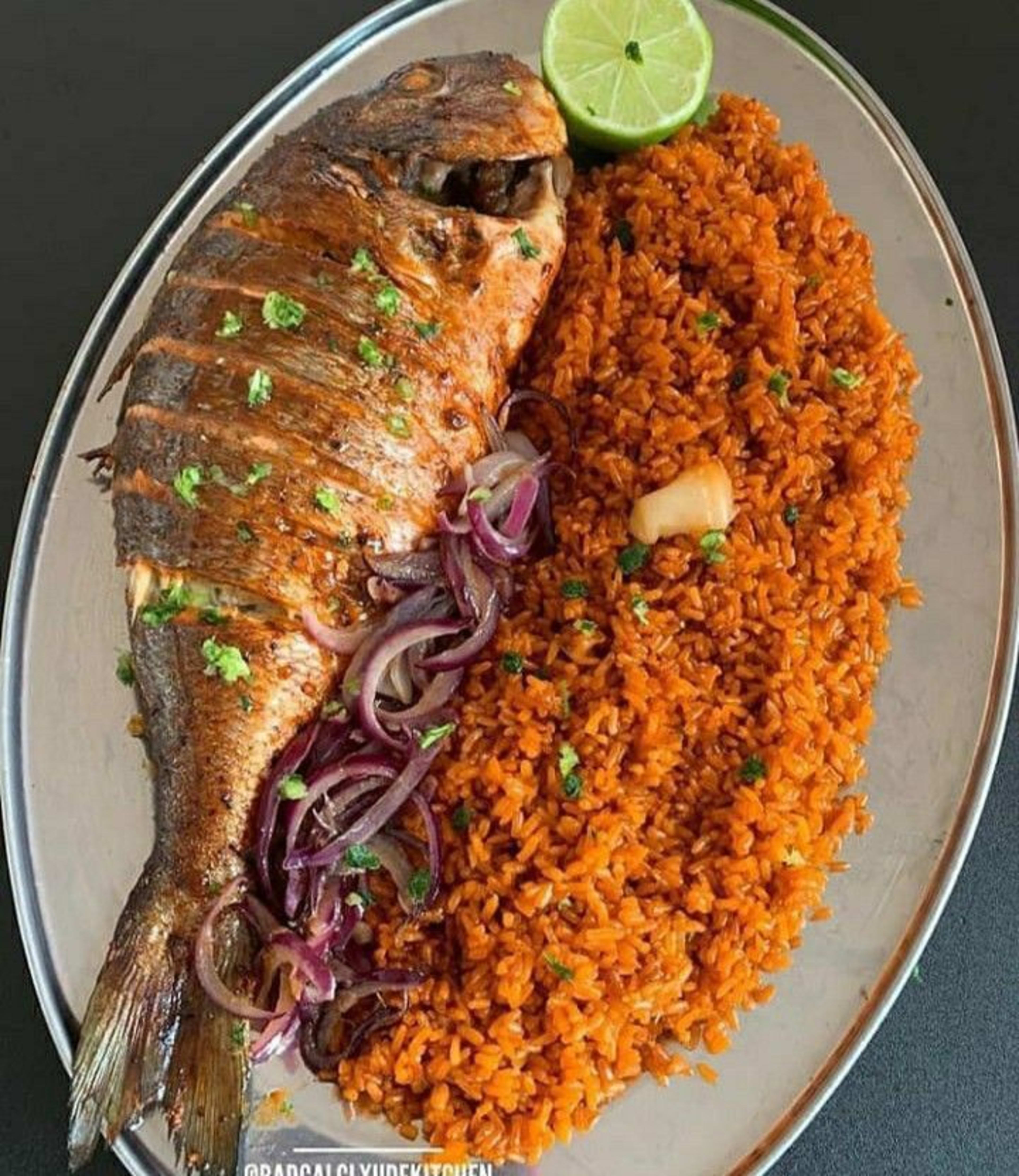 Small Tilapia with Jollof Rice