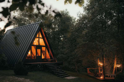 The Black A-Frame — Forest Cabin with Hot Tub — photo 1
