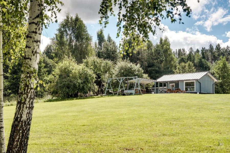 Meldai lakeside design cabin with hot tub and spa bath, Utena County Lithuania