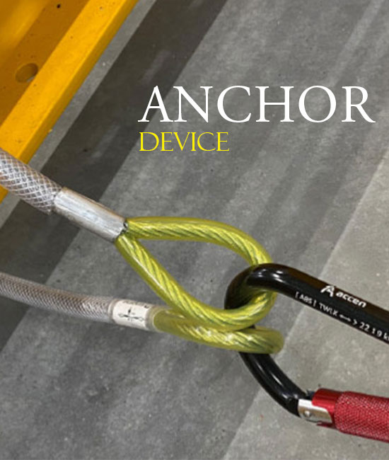Anchoring devices and webbing