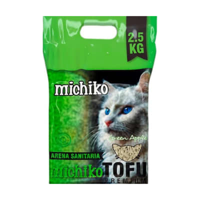 Arena para Gatos Ecológica Michiko Tofu – Manzana Verde
