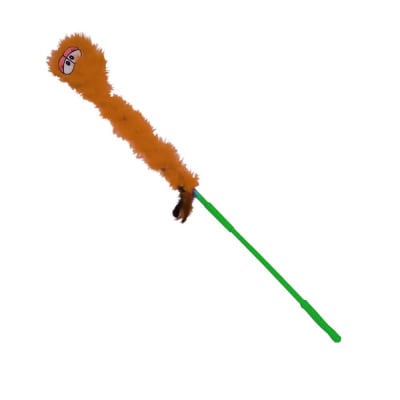 Caña para gato con muñeco de plumas